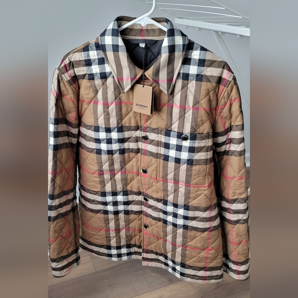 Burberry 'Forres' Diamond Quilted Jacket Taupe Brown
